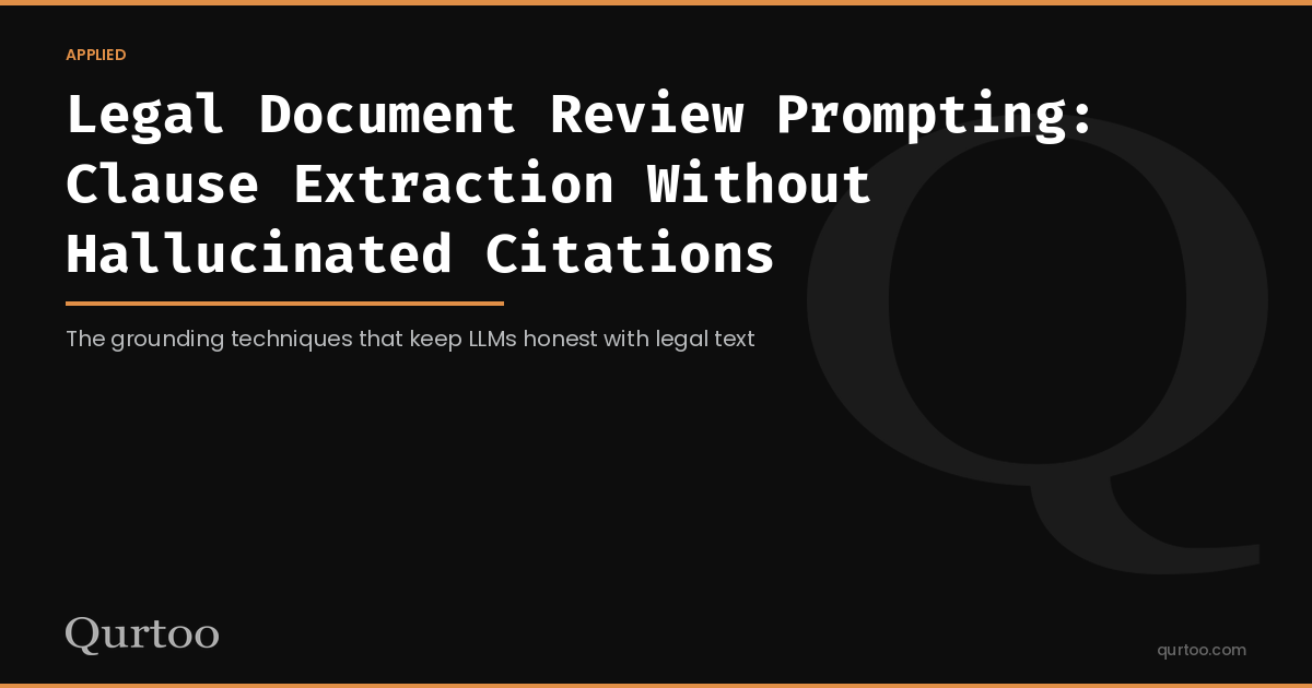 Legal Document Review Prompting: Clause Extraction Without Hallucinated Citations