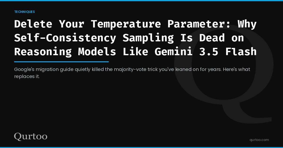 Delete Your Temperature Parameter: Why Self-Consistency Sampling Is Dead on Reasoning Models Like Gemini 3.5 Flash