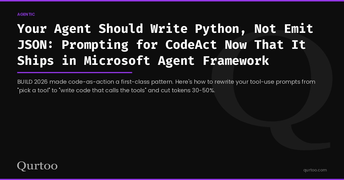 Your Agent Should Write Python, Not Emit JSON: Prompting for CodeAct Now That It Ships in Microsoft Agent Framework