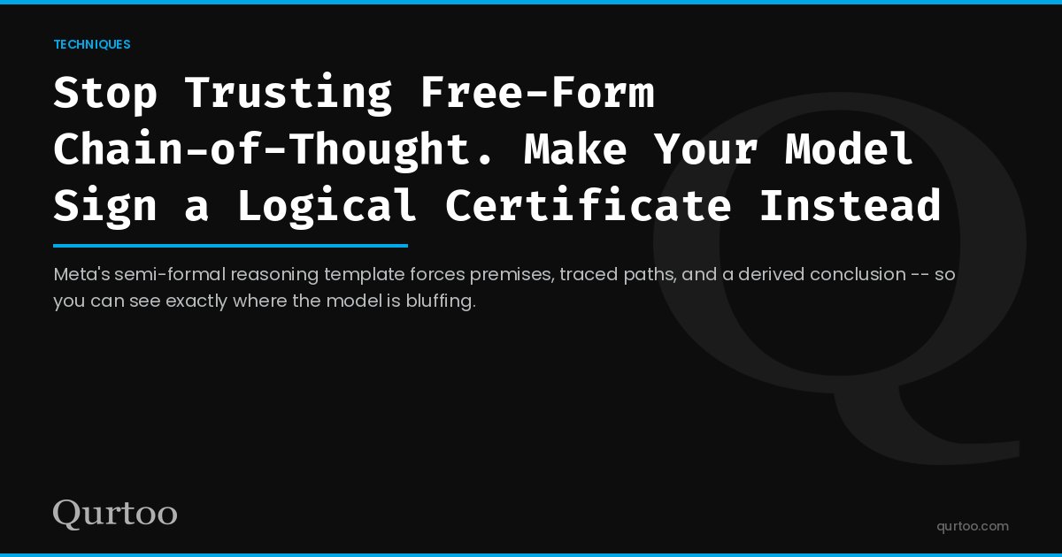 Stop Trusting Free-Form Chain-of-Thought. Make Your Model Sign a Logical Certificate Instead