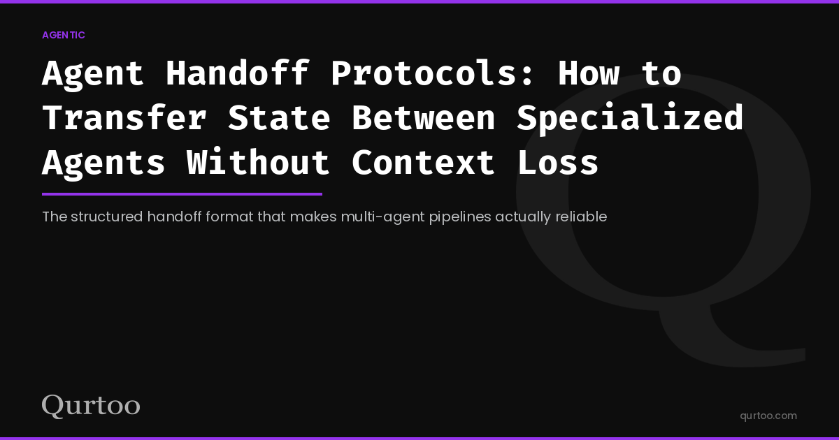 Agent Handoff Protocols: How to Transfer State Between Specialized Agents Without Context Loss